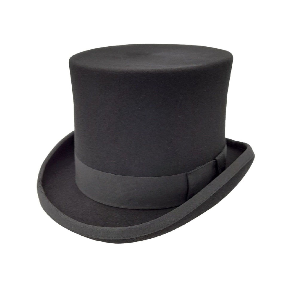 Black Wool Felt Top Hat | Denton Fashion TALLER Topper