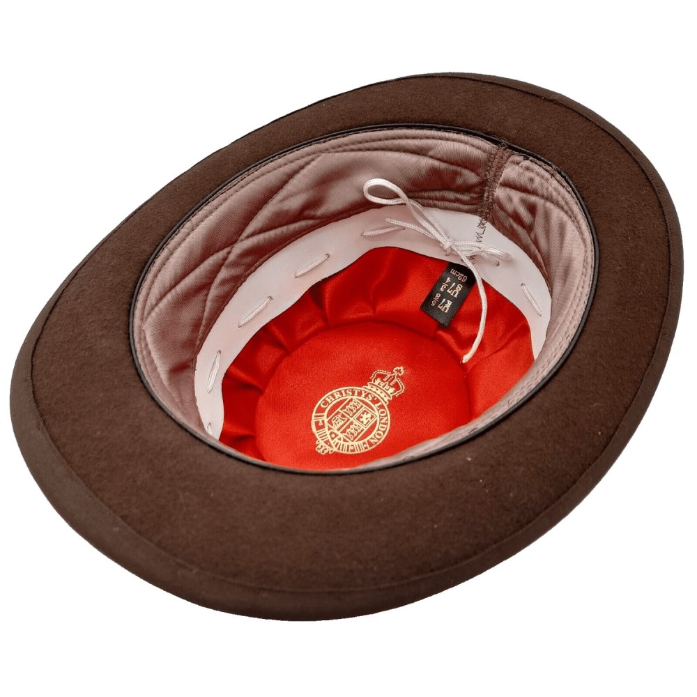 Brown Wool Felt Bowler Hat Christys with Hunting Pad