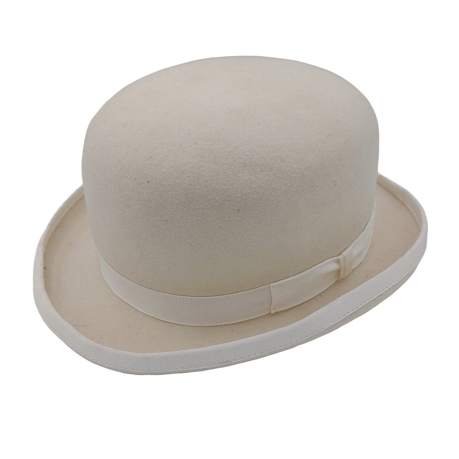 White Wool Felt Fashion Bowler Hat PJ Powell